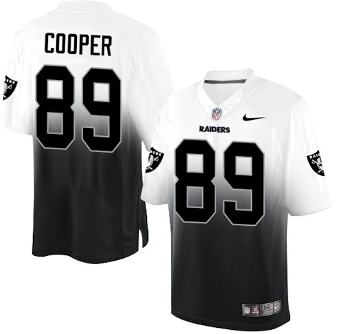 Nike Raiders #89 Amari Cooper White/Black Men's Stitched NFL Elite Fadeaway Fashion Jersey - Click Image to Close